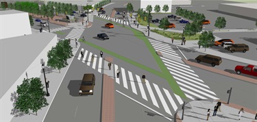 Design rendering: Looking south on Washington Boulevard