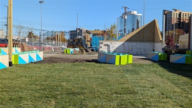 Graham Projects begins painting the concrete bin blocks - Nov. 6, 2025