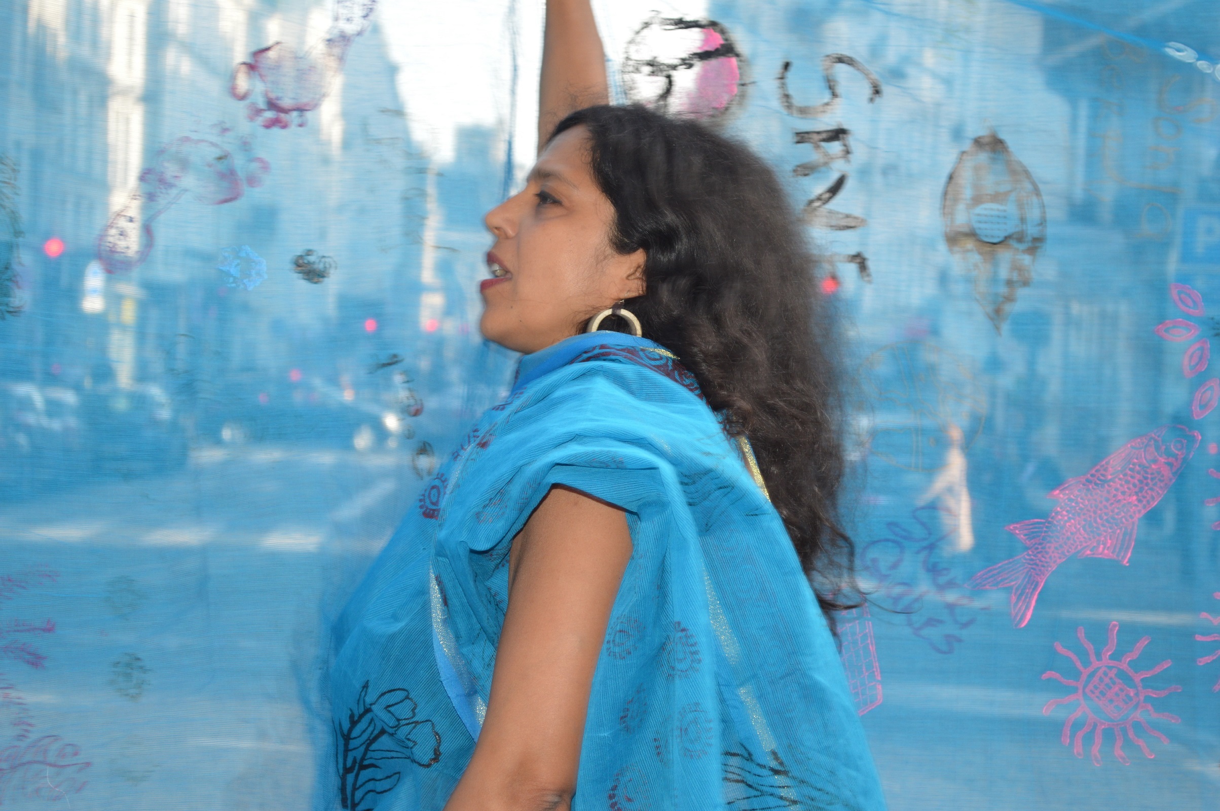 Blue Sari and Monica Jahan Bose