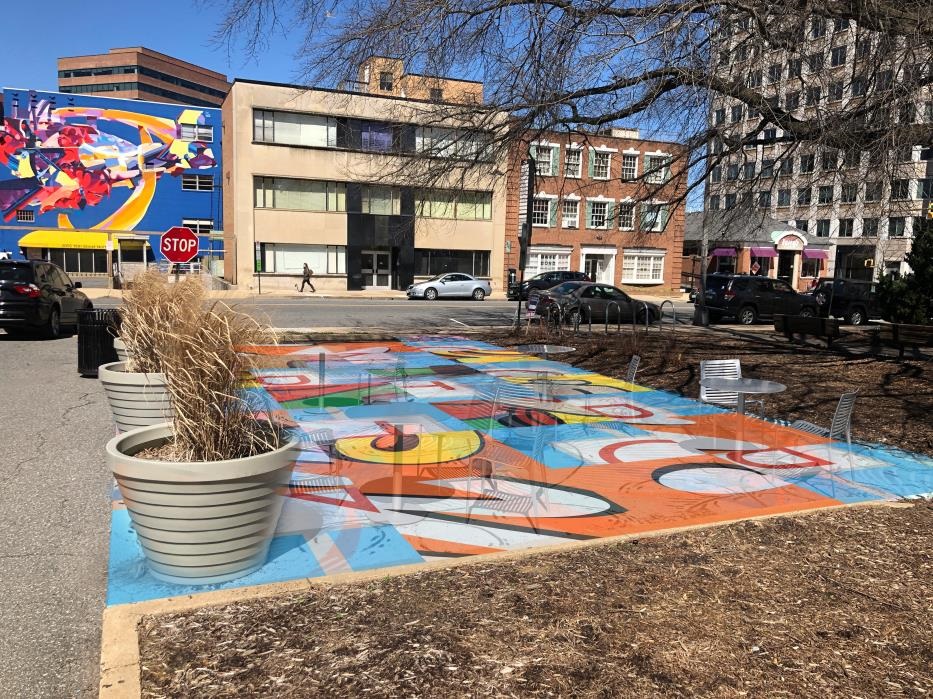 Arlington Abstracted Mural at the Grove