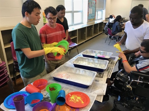 Adults with disabilities at the Specially Adapted Resource Club