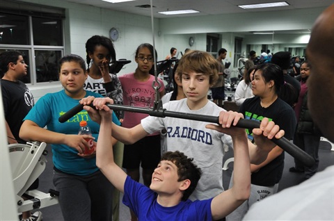 Group of teens working out
