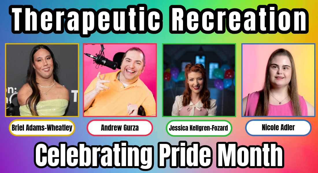 Pride month bios including Briel Adams-Wheatley, Andrew Gurza, Jessica Kellgren-Fozard, and Nicole Adler