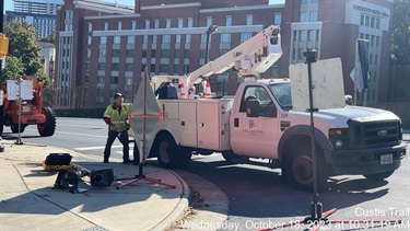 Sewer relining work on Custis Trail