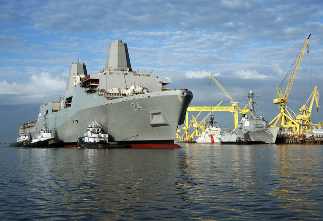 USS Arlington in harbour