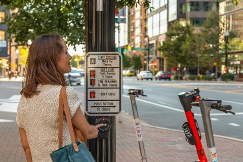 Pedestrian at crosswalk