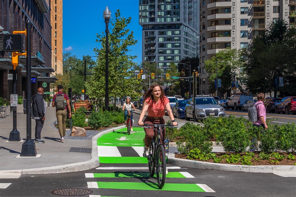 Crystal City cycling bike lane vision zero
