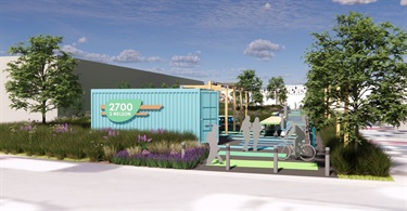 Rendering of Entrance to 2700 Arts Space