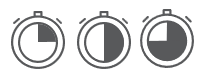 watch a quarter-way full, watch a halfway full, and another watch three-fourths full.
